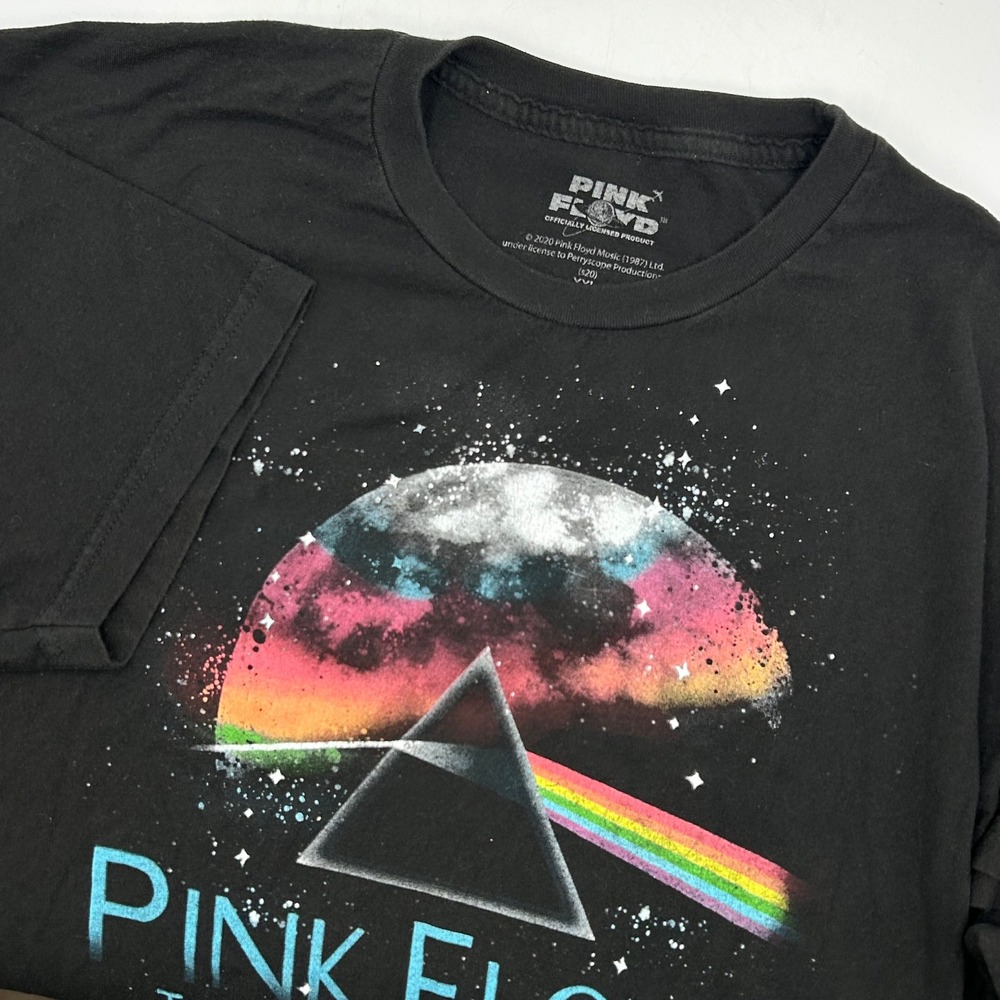 Pink Floyd Graphic Tee Black Mens XXL Dark Side of the Moon Rock Classic‎